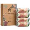 Eco Wave Salviette ipoallergeniche a base vegetale, salviette per la toelettatura di cani e gatti, per viso, orecchie, corpo, sedere e zampe, senza profumo, compostabili, 400 pezzi
