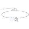 FindChic Cuore Bracciale Donna, Braccialetto Donna in Acciaio Inox, Bracciali Alfabeto Lettera G