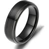 Epinki Anello Fascia in Titanio per Uomo 6mm, Spazzolato Nero Anelli Fedi Nuziali Fidanzamento Matrimonio Gioielli Misura 32