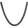 U7 Collana Uomo Nera Acciaio Inossidabile Catena Spiga da 9mm Lungha 46cm