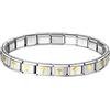 OIDEA Bracciale con ciondoli italiani Unisex: bracciale croce religiosa modulare 9 mm in acciaio inox per donna uomo - per regali, Acciaio inossidabile, Non applicabile.