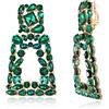 EVER FAITH Orecchini pendenti a clip rettangolari per Donne, orecchini non con cristalli di strass Brillante e dichiarazione geometrica Oro Verde-Fondo