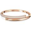 Swarovski Dextera - Bracciale da donna placcato in oro rosa, con chiusura magnetica, lunghezza 17,4 cm, colore: bianco, 17.4 cm, Cristallo, Nessuna pietra preziosa