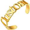 U7 Anello da Uomo e Donna Personalizzato con 1/2/3 Nome e Pietra Portafortuna in Acciaio Inossidabile Colore Argento Oro Regalo per Uomo e Donna Compleanno Anniversario Natale