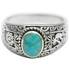 Ayoiow Anello 925 Uomo, Anello Uomo Argento Vintage Anello Turchese