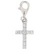 SHALOM - Ciondolo Croce Con Zirconi In Argento 925. Dimensioni 2,5x2 Cm
