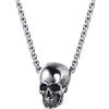 U7 Collana Pendente da Uomo Cindolo di Teschio, Catena Regolabile, Acciaio Inossidabile Placcato Platino, Gioiello Gotico Hip Hop Punk, Colore Argento, Confezione Regalo, Accessorio Halloween