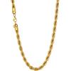 U7 Collana catena corda da uomo Placcato Oro 18K, Larga 6 mm, collana grande grossa alla moda per ragazzo, stile punk rock Hip Hop, Confezione, 60 cm, Regalo Natale per ragazzo