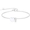 FindChic Cuore Bracciale Donna, Braccialetto Donna in Acciaio Inox, Bracciali Alfabeto Lettera I