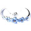 Equilibrium Jewellery - Grazioso braccialetto rigido placcato in argento con fiore Forget Me Not, in confezione regalo