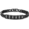 Presentimental Bracciale Cubano da Uomo Personalizzato con 1-6 Nomi Regalo per Festa Del Papà Natale San Valentino per Uomo (Nero-6 nome)