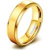 Epinki Anello Fidanzamento per Uomo in Titanio 6mm, Spazzolato Oro Anello Fedina Matrimonio Gioielli Anniversario Misura 18