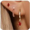 MIYUEFAN 3 paia di orecchini da donna, placcati in oro 14 carati, ipoallergenici, piccoli orecchini a cerchio, set argento/oro, per donne e ragazze, Taglia unica, Rame, Non pietra preziosa