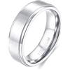 Epinki Anello Uomo Fidanzamento in Titanio 6mm, Spazzolato Argento Fedina Anello Matrimonio Gioielli Anniversario Misura 16