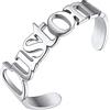U7 Anello Personalizzato con Nome da Uomo e Donna Anello Aperto e Regolabile Personalizzabile Acciaio Inossidabile Semplice Argento Donna Idea Regalo Originale per Mamma o Ragazza