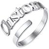 U7 Anello Personalizzato con Nome da Uomo e Donna Anello Aperto Doppio Strato Regolabile Personalizzabile Acciaio Inossidabile Semplice Idea Regalo Originale per Mamma o Ragazza