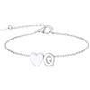 FindChic Cuore Bracciale Donna, Braccialetto Donna in Acciaio Inox, Bracciali Alfabeto Lettera Q