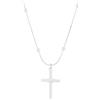 Generic Collana con piccola croce da donna in argento sterling 925, pendente con preghiera religiosa delicata CZ lateralmente