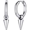 U7 Orecchini Uomo Pendenti con Cono Vintage Orecchini Cerchio con Pendente Acciaio Inossidabile Chirurgico Unisex Idee Regalo per Uomo e Donna Compleanno Natale