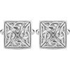 Alexander Castle Gemelli quadrati con decorazioni celtiche, in argento Sterling, con confezione regalo