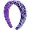 LEEMASING Cerchietto per capelli alla moda barocco con strass, ampio, per ragazze, matrimonio, compleanno, San Valentino, festa (viola)