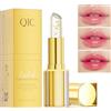 QIC Rossetto cambia colore PH, Burrocacao foglia d'oro trasparente, Cura delle labbra, burrocacao idratante, Color Changing Lipstick, PH Temperature Lip Balm