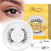 QUEWEL Ciglia Finte Magnetiche Naturali, Ciglia Finte Magnetiche riutilizzabili con applicatore, non c'è bisogno di colla magnetica (B-02)