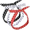 Guduling Rockabilly, fascia per capelli da donna, 3 pezzi, colore rosso, a pois polka, accessori da donna, fascia con filo per feste, abbigliamento quotidiano (nero, bianco, rosso)