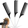KIMHOME Set di 3 pettini professionali per evidenziare, antistatici, con coda, per salone e casa, colore: nero