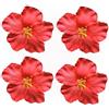 Opemg 4 fermagli per capelli con fiori hawaiani rossi, per donne e ragazze, alla moda, accessori per capelli per ballerine, matrimoni, feste in spiaggia, 8 cm, ZS589