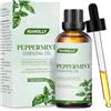HANOLLY Olio Essenziale Menta Piperita 100ml, Oli Essenziali per Diffusori Naturali, Profumati di Aromaterapia Olio per Massaggio Corpo, Candele Fai da Te, Diffusore, SPA, Bagno