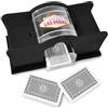 HNCY Mescolatori di carte, Mescolatore Carte da Gioco Manuale per 1-2 Mazzi, Distributore Carte da Gioco Manuale, Mischia Carte Manuale, per Poker, Uno, Blackjack, Skip-Bo, Phase 10, Texas Hold'em - Nero