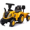 sun baby Macchinina Cavalcabile per Bambini licenza New Holland, Macchina a spinta da 12 mesi, licenza, pala e rastrello, clacson, suono del motore (Giallo-Nero)