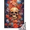 1M6T7B2K Puzzle carta Teschio fantasia 1000 pezzi per adulti Arte floreale Rompicapo Decorazione parete Regalo 38x26cm/1000pcs
