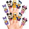 Disney Mickey Mouse & Friends Bath Finger Puppets, 10 Pc - Bath Toys, Easter Basket Fillers, Easter Gifts
