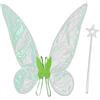 Niceyoeuk Ali di fata per ragazze donne Halloween Dress Up bianco Sparkle Angel Butterfly Wings Fairy Costume Halloween Cosplay Party Favor (verde)