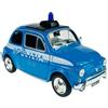 Generisch Welly Modello Auto Compatibile con FIAT Nuova 500 Polizia Blu 1957-1975 ca 1/24 1:24 Metallo Modello Auto Il Cast Nuovo in Scatola