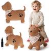 sun baby Animale Gonfiabile Che Salta, Giocattolo di 1 Anno, Saltarello per Bambini, Design ergonomico, Cavallo Giocattolo, Pompa Manuale Inclusa (Cane Marrone con Bandana 2)