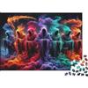 5M3D7C8V Figure Incappucciate Misteriose Puzzle 1000 Pezzi Carta per Adulti Scena Fumo Colorato Relax Decorazione Regalo Famiglia 38x26cm/1000pcs