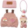 AOOTE Vestiti per Bambole da 17 cm, Vestiti per la 3 Pezzi Vestito per 15 cm-17 cm, con 1 Salopette, 1 Cappello Di Lana, 1 Macchina Fotografica Rosa, per Collezionisti, Bambini, Bambola Non Inclusa