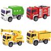 Mondo Motors - Friction Truck Assortment - Camion con retrocarica Frizione Pull Back per Bambini - Dimensione 20 Cm - Camion da Lavoro, Camion rifiuti, Vigili del Fuoco - 51174