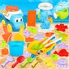 TZPAUG Giocattoli da Spiaggia, 30 Pezzi Spiaggia di Sabbia Giocattoli con Borsa a Rete, Secchiello Spiaggia, Acqua Ruota, Stampi, Giochi Spiaggia Bambini per attività All'aperto Bambini