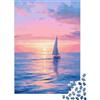 UVTMWVTCUSIQ Barca a Vela Puzzle 1000 Pezzi Puzzle per Adulti Carta Tramonto sul Mare Gioco di Puzzle 1000 Pezzi Relax Casa Regalo Decorativo 38x26cm/1000pcs