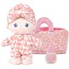 LeyaDoll Set regalo morbido per bambole, per la prima bambola con accessori, bambola e compagno di addormentarsi in peluche, mini set di bambole rosa per ragazze (23 cm) - Budding Baby