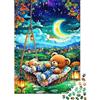 1M6T7B2K Notte Luna Orsetto Puzzle di Carta 1000 Pezzi per Adulti Addestramento Mentale Decorazione Murale Orso Puzzle 52x38cm/1000pcs
