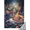 1M6T7B2K Animali del bosco ispirazione puzzle carta 1000 pezzi per adulti educazione gatto coniglio notte serena puzzle decorazione casa regalo 38x26cm/1000pcs