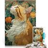 AITEXI Puzzle 1000 pezzi per adolescenti Ritratto di gatto Art Déco Giocattolo educativo per l'apprendimento Decorazioni e regali unici per la casa 52x38cm