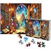 Yunlus Puzzle per Adulti 1000 Pezzi Puzzle Impossibili Difficili Sfidanti per Adulti e Adolescenti Puzzle 1000pz Biblioteca Magica Castello Storie Puzzle 1000 Pezzi 71 x 51 cm