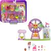 Polly Pocket Bambola e set da gioco, tropicale, giocattolo alimentare di Carnevale contiene bambola da 7,6 cm, 1 cucciolo, 10 accessori e ruota panoramica