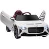 HOMCOM Auto elettrica per Bambini Bentley Bacalar - 2 Motori 12V 25W - Telecomando 2.4G - MP3 - clacson - 2 fari - Bianco